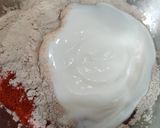 A picture of step 1 of Singhara Ata Pancakes..