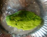 A picture of step 11 of Palak kachori with corn- paneer stuffing.