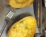 A picture of step 3 of Creamy kale spaghetti squash.