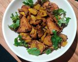 A picture of step 8 of Sem Aloo with Kalonji Seeds.
