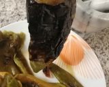 A picture of step 3 of Green Bell Pepper and Kalamata Olive Sauce.