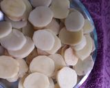 A picture of step 1 of Aalu katali with dry fruits fast special.