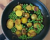 A picture of step 1 of Potato, Pea and Feta Frittata.