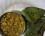 पालक पराठा और आलू मटर की सब्जी (palak paratha aur aloo matar ki sabzi recipe in Hindi) रेसिपी चरण 4 फोटो