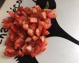 Une image de l'étape 8 de Chou pak choi aux poivrons jaunes,lard,tomates et oignon rouge.
