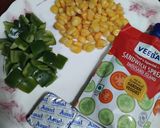 A picture of step 1 of Corn Capsicum Bites.