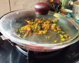 A picture of step 4 of French beans sabji.