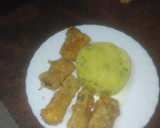 Foto del paso 5 de la receta: Bocados de bacalao rebozado y frito con puré de papas