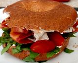 A picture of step 7 of My Crispy Bacon on Wholemeal 🥯 with 🍅 and 🥚 also Spinach.