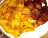 Fried Irish with egg and plantainmatakin girki3 hoto
