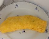 A picture of step 9 of Japanese Omurice! *Rice with Omelette*.