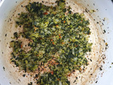 Calabaza rellena con espinaca, brócoli y arroz