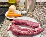 A picture of step 1 of Pork Tenderloin in Sauce.
