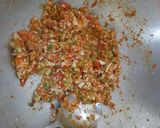 A picture of step 6 of Bhaji with plain paratha.