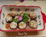 Hình bước làm 2 của món Nấm hương nhồi đậu hũ non hấp