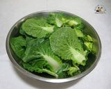 Hình bước làm 1 của món Cải Bẹ xanh trộn tương đậu 봄동된장무침