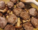 A picture of step 3 of M n Ms! Mushrooms and meatballs!.