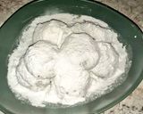 A picture of step 3 of Kourabiedes (Greek Almond Shortbread Cookies).