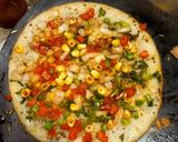 A picture of step 3 of Singhada veg uttapam.