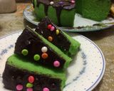 Foto langkah ke 9 dari resep Brownies Kukus Pandan Coklat.