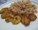 A picture of step 1 of Mutter pulao and aloo fry.