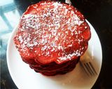 A picture of step 9 of Apple Sauce Red Velvet Pancakes. #snacksrecipescontest.
