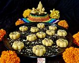 A picture of step 4 of Instant Kesariya Peda.