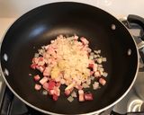 A picture of step 2 of Pea and pancetta pasta.
