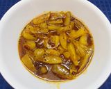 A picture of step 3 of Aamer Tok Jhaal Misti Achar or Sweet,Sour and Spicy Mango Pickle.