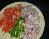 A picture of step 2 of Idli bhaji atom bomb.