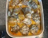 A picture of step 4 of Kofta in tahini sauce.
