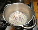 A picture of step 2 of Jon style mustard sauce.