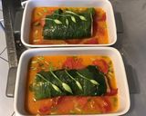 Une image de l'étape 10 de Pavés de saumon frais à l ail des ours,tomate rose et bouillon maison.
