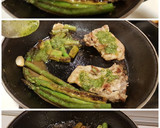 Foto del paso 10 de la receta: Lomos de conejo a la mandarina y salsa al pesto con guarnición