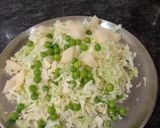 A picture of step 1 of #WS1 Green peas, Cabbage, potato Sabji.