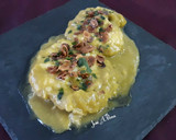Foto del paso 11 de la receta: Cazón en crema de pimiento verde y almendras tostadas