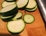 A picture of step 1 of Marinated Zucchini and Muchrooms.