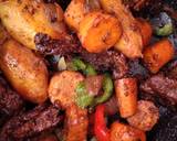 Stir fried vegetable rice and pan grilled beef recipe step 3 photo