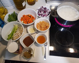 Foto del paso 14 de la receta: Curry verde Pollo, gambas y verduras con Arroz basmati