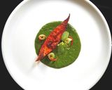 A picture of step 7 of Avoli (white pomfret) fry with cilantro and mint sauce and with.