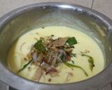 A picture of step 2 of Kathiyawadi Kadhi (Curd Based Monsoon Soup).