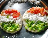A picture of step 4 of Mini tricolour suji uttappm.