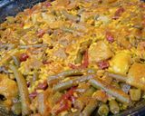A picture of step 8 of Iberian Paella with Garden Vegetables.