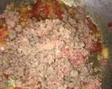 A picture of step 2 of Chayote and Ground Beef Picadillo.