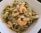 Foto del paso 4 de la receta: Tagliatelli con gambas en salsa de queso azul