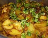 A picture of step 1 of Arvi Aalu ki bhujiya.