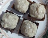 A picture of step 8 of Walnut phirni in chocolate square.