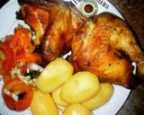 A picture of step 7 of Boil potatoes with grilled chicken nd veggies sauce.
