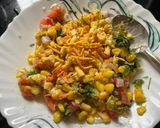 A picture of step 2 of Mexican Corn masala chaat cups.