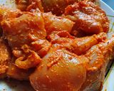 A picture of step 1 of Murgh Akhrot.
